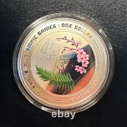 2020 Nouvelle-Zélande 1 $ Tokyo 2020 Jeux Olympiques Proof colorisé 1 oz d’argent 999 2020 Nouvelle-Zélande 1 $ Tokyo 2020 Jeux Olympiques Proof colorisé 1 oz d’argent 999