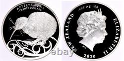 2020 Nouvelle-Zélande Argent 20 $ NGC PF70 Tirage-100 Oiseau Kiwi Kilo Arteryx Rowi TOP