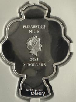 2021 1 oz. 999 ARGENT PUR PIECE DE NIUE. Princesse Disney. BELLE. Avec OGP et COA.