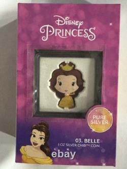 2021 1 oz. 999 ARGENT PUR PIECE DE NIUE. Princesse Disney. BELLE. Avec OGP et COA.