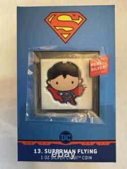 2021. 1 oz. 999 ARGENT PUR PIECE NIUE. OGP+COA. SUPERMAN VOLANT. SEULEMENT 2000 FRAPPÉES