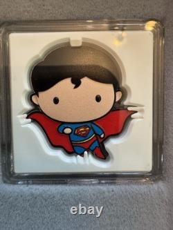 2021. 1 oz. 999 ARGENT PUR PIECE NIUE. OGP+COA. SUPERMAN VOLANT. SEULEMENT 2000 FRAPPÉES