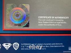 2021. 1 oz. 999 ARGENT PUR PIECE NIUE. OGP+COA. SUPERMAN VOLANT. SEULEMENT 2000 FRAPPÉES