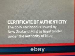 2021. 1 oz. 999 ARGENT PUR PIECE NIUE. OGP+COA. SUPERMAN VOLANT. SEULEMENT 2000 FRAPPÉES