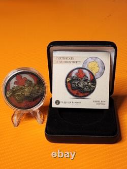 2021 #192 sur 250 Pièce colorisée 1oz Star Wars Millennium Falcon Kessel Run & COA