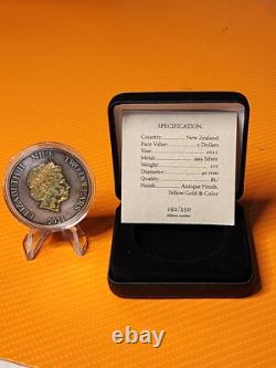 2021 #192 sur 250 Pièce colorisée 1oz Star Wars Millennium Falcon Kessel Run & COA