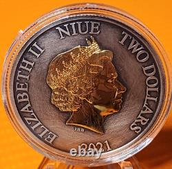 2021 #192 sur 250 Pièce colorisée 1oz Star Wars Millennium Falcon Kessel Run & COA