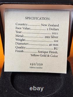 2021 #192 sur 250 Pièce colorisée 1oz Star Wars Millennium Falcon Kessel Run & COA