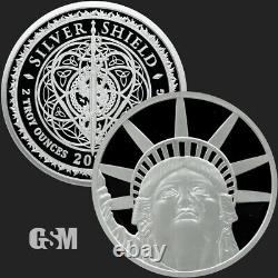 2021 2oz Colossus Proof 2021 Bouclier En Argent Mini-mintage. 999 Round In Stock