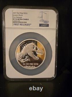 2021 5 oz Jurassic World première édition pf 70 ultra cameo