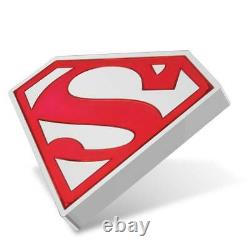 2021 Bouclier Superman 1 Oz. 999 Argent Proof $2 Pièce Niue DC Comics En Stock
