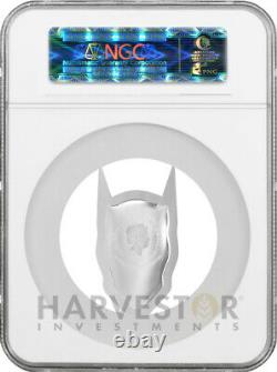 2021 DC Comics Batman Mask 2 Oz. Silver Coin Ngc Ms70 Antiqued Withogp