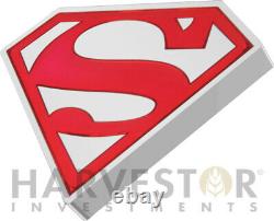 2021 DC Comics Superman Shield 1 Oz. Pièce D’argent Avec Ogp Coa