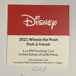 2021 Disney Winnie l'Ourson Pooh et ses amis Niue 1 oz Argent Monnaie de Nouvelle-Zélande 305