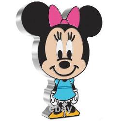 2021 Minnie Mouse Chibi Coin, 2 1oz D'argent Pur, Disney, Monnaie Néo-zélandaise, Niue