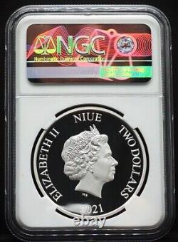 2021 NIUE 2 $ 1 oz Personnages Disney Alice au Pays des Merveilles Lapin Blanc NGC PF70 UC