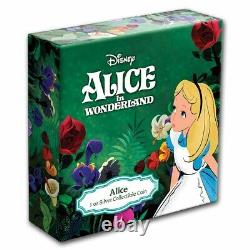 2021 Niue 1 Oz Argent 2 $ Disney Alice Au Pays Des Merveilles Ugs#234990