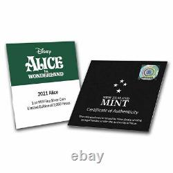 2021 Niue 1 Oz Argent 2 $ Disney Alice Au Pays Des Merveilles Ugs#234990
