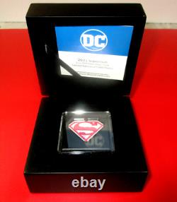 2021 Niue 1 Oz DC Comics Superman Shield En Forme De Monnaie D'argent Avec Boîte Et Coa