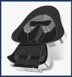 2021 Niue 10e pièce Chibi Star Wars de Nouvelle-Zélande - Kylo Ren 1 oz argent - COA