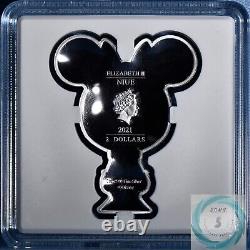 2021 Niue 2 $ 1 oz Pièces de preuve en argent Mickey & Mickey Chibi (Deux pièces!)