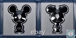 2021 Niue 2 $ 1 oz Pièces de preuve en argent Mickey & Mickey Chibi (Deux pièces!)