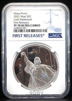 2021 Niue 2 $ 1oz Harry Potter Lord Voldemort NGC PF70 UC BOÎTE + COA