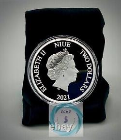 2021 Niue 2 $ 1oz Wonder Woman Pièce de monnaie en argent épreuve 80e anniversaire