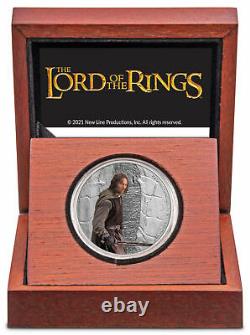 2021 Niue $2 Lord Of The Rings Aragorn 1 Oz Pièce De Preuve En Argent $3,000 Fabriqué