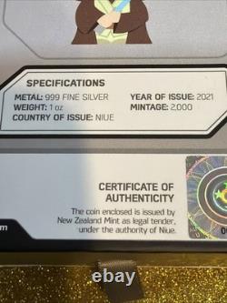 2021 Niue 9e pièce Chibi Star Wars de Nouvelle-Zélande - Obi-Wan Kenobi 1 oz argent COA