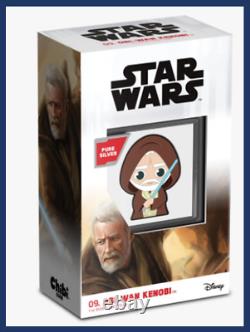 2021 Niue 9ème Nouvelle-Zélande Star Wars Chibi Pièce - Obi Wan Kenobi 1 Oz Argent COA