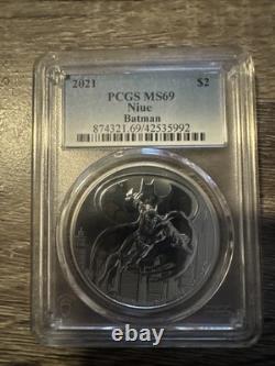 2021 Niue Batman Signal de chauve-souris Gotham DC Comics 1 oz. 999 Argent PCGS PR PF 69 NGC
