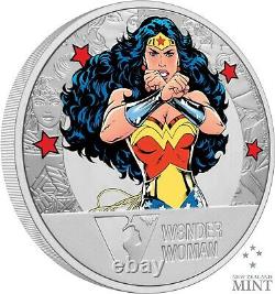 2021 Niue DC Wonder Woman 80e Anniversaire 1 Oz Pièce De Preuve En Argent 1,941 Fait