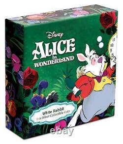 2021 Niue Disney Alice Au Pays Des Merveilles Lapin Blanc 1 Oz Pièce D'argent 2,000 Fabriqué