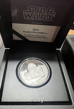 2021 Niue Nouvelle-Zélande Disney Star Wars Anakin Skywalker 1 oz Boîte d'argent