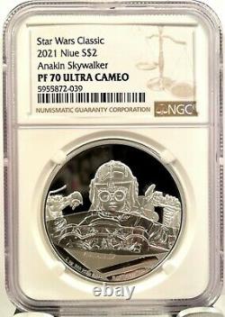2021 Niue Star Wars Classic Anakin Skywalker 1 Oz Silver Proof Coin Ngc Pf 70