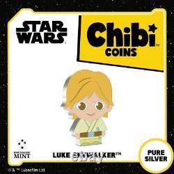 2021 Niue Star Wars Luke Skywalker Chibi 1oz Pièce De Preuve En Argent Vendu
