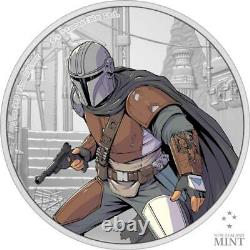 2021 Niue Star Wars Mandalorian 1oz. 999 Silver Coin Mintage 2000 Épuisé
