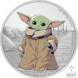 2021 Niue Star Wars Mandalorian L'enfant Bébé Yoda 1 Oz Pièce D'argent Vendu