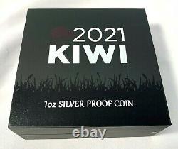 2021 Nouvelle-zélande $1 Kiwi Colorized Proof 1 Oz. 999 Pièce D'argent Ngc Pf 70 Ucam
