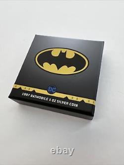 2021 Nouvelle-zélande Monnaie DC Comics 1997 Batmobile 1 Oz. 999 Pièce D'argent