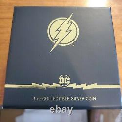 2021 Nouvelle-zélande The Flash Emblem Logo DC Comics 1 Oz Silver Coin 5000 Made