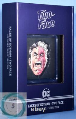 2022 2 $ Niue 1 oz Argent Pur Pièce de Preuve Faces de Gotham Double Face