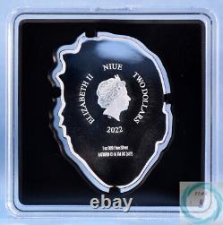2022 2 $ Niue 1 oz Argent Pur Pièce de Preuve Faces de Gotham Double Face
