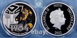 2022 $2 Niue 1oz Pièces d'argent Proof Optimus Prime et Bumblebee Deux pièces