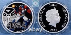 2022 $2 Niue 1oz Pièces d'argent Proof Optimus Prime et Bumblebee Deux pièces