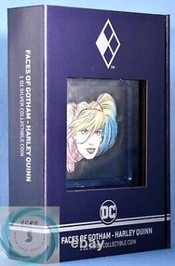 2022 2 $ Niue 1oz de pur argent Faces of Gotham Harley Quinn Pièce de preuve