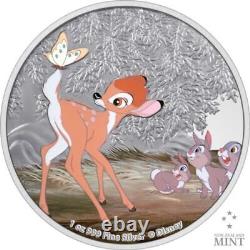 2022 Disney Bambi 80e Anniversaire Bambi Et Papillon 1 Oz Pièce D'argent