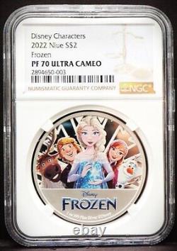 2022 NIUE 2 $ 1 oz Personnages Disney : La Reine des Neiges NGC PF70 UC