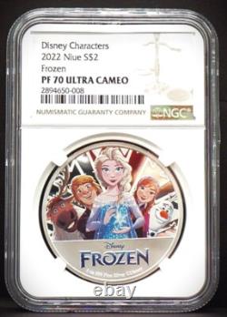 2022 NIUE 2 $ 1 oz Personnages Disney : La Reine des Neiges NGC PF70 UC